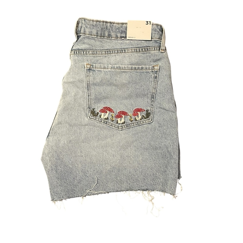 Forever 21 Jean shorts with mushroom